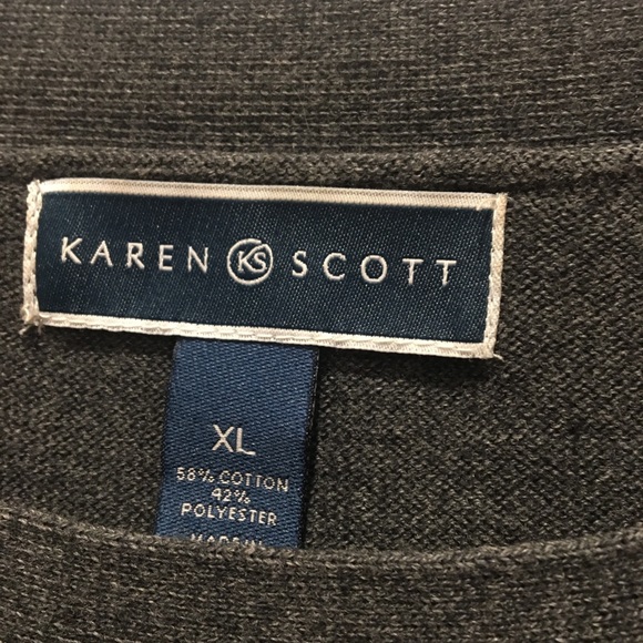 Ladies XL Karen Scott grey sweater - Picture 4 of 4